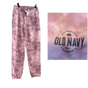 Old Navy Girls Sweatpants Joggers Sz 12 Pink Tie Dye School Activewear